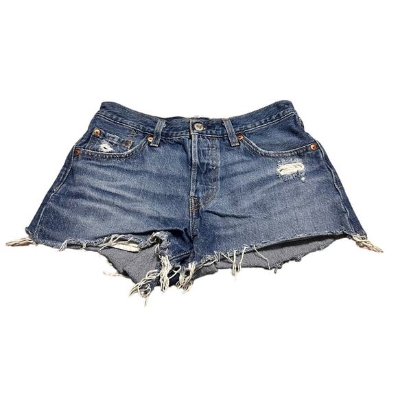 Levi Strauss 501 Cut Off Denim Jean Shorts size 25 - Picture 1 of 7